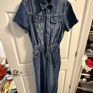 Good American Blue Denim Jumpsuit